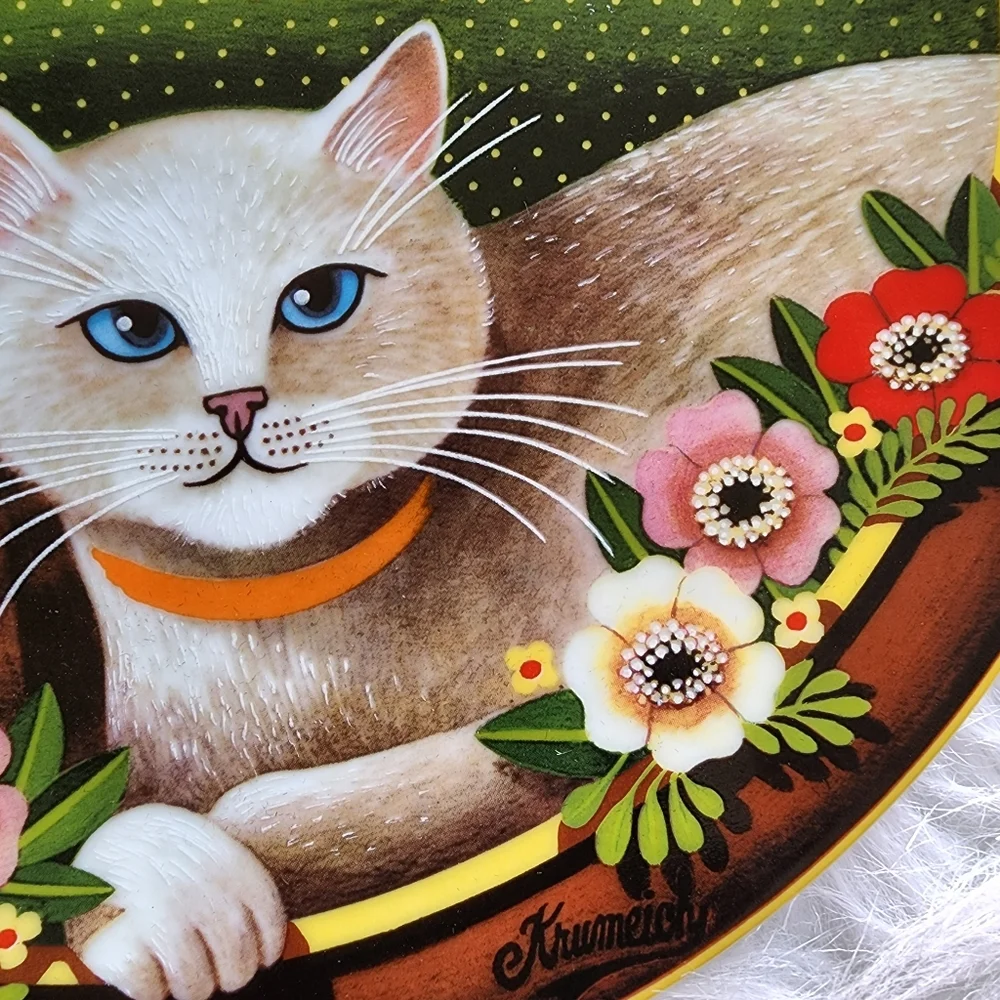 Vintage collector plate Taddeus Krumeich Uncle Tad's cats peaches and cream - Picture 12 of 16